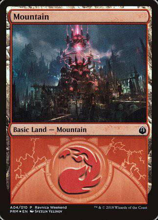 Mountain - Izzet (A04) [GRN Ravnica Weekend] - Destination Retro