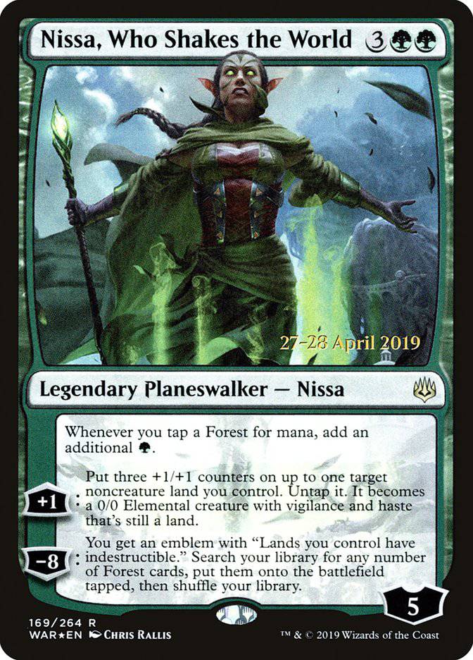 Nissa, Who Shakes the World  [War of the Spark Prerelease Promos] - Destination Retro