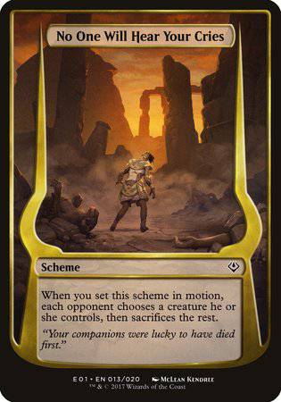 No One Will Hear Your Cries (Archenemy: Nicol Bolas) [Archenemy: Nicol Bolas Schemes] - Destination Retro