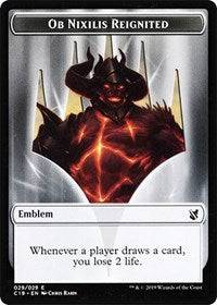 Ob Nixilis, Reignited Emblem // Zombie (010) Double-sided Token [Commander 2019] - Destination Retro