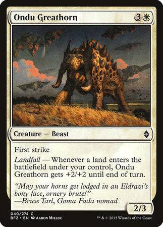 Ondu Greathorn [Battle for Zendikar] - Destination Retro