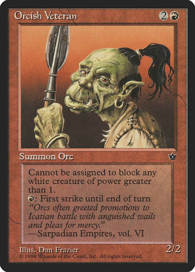 Orcish Veteran (Dan Frazier) [Fallen Empires] - Destination Retro