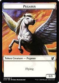 Pegasus // Human Double-sided Token [Commander 2019 Tokens] - Destination Retro