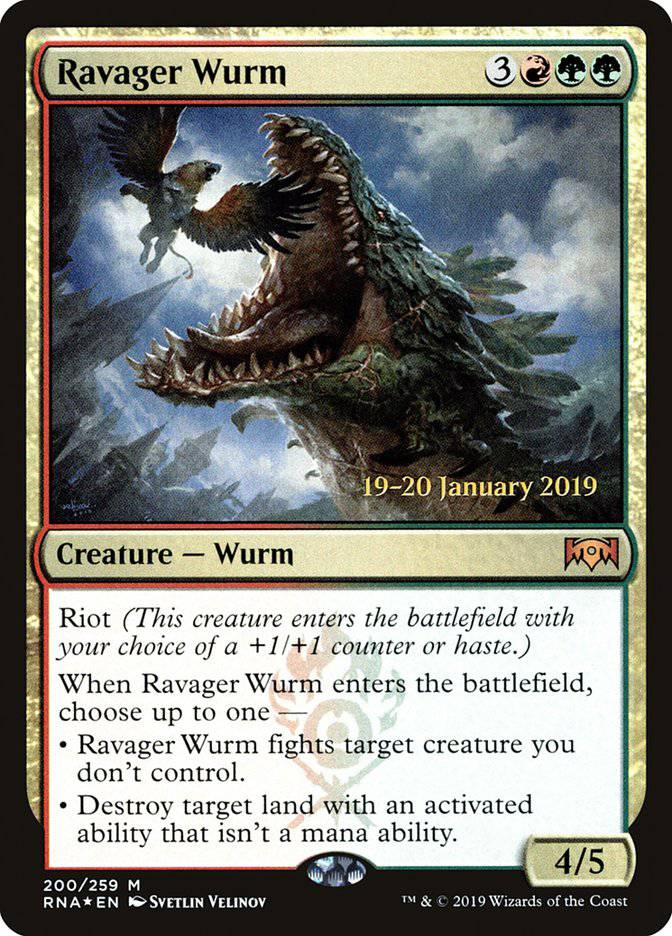 Ravager Wurm [Ravnica Allegiance Prerelease Promos] - Destination Retro