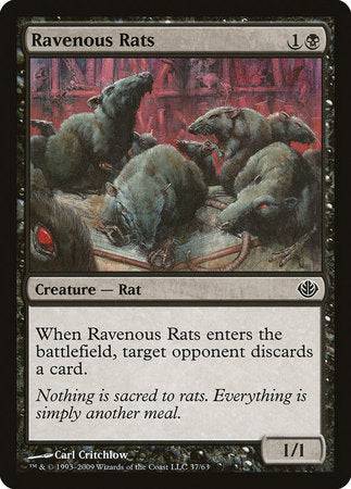 Ravenous Rats [Duel Decks: Garruk vs. Liliana] - Destination Retro
