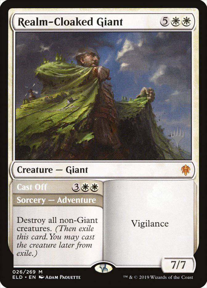 Realm-Cloaked Giant // Cast Off (Promo Pack) [Throne of Eldraine Promos] - Destination Retro