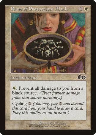 Rune of Protection: Black [Urza's Saga] - Destination Retro