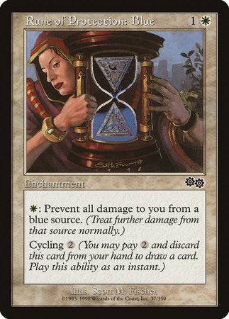 Rune of Protection: Blue [Urza's Saga] - Destination Retro