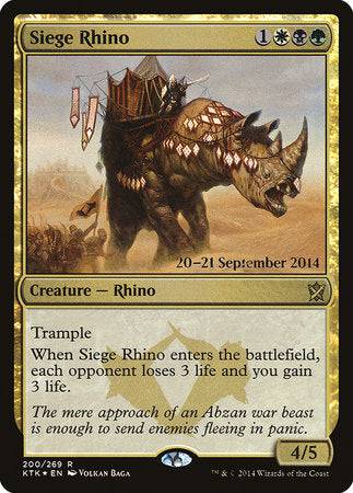 Siege Rhino [Khans of Tarkir Promos] - Destination Retro