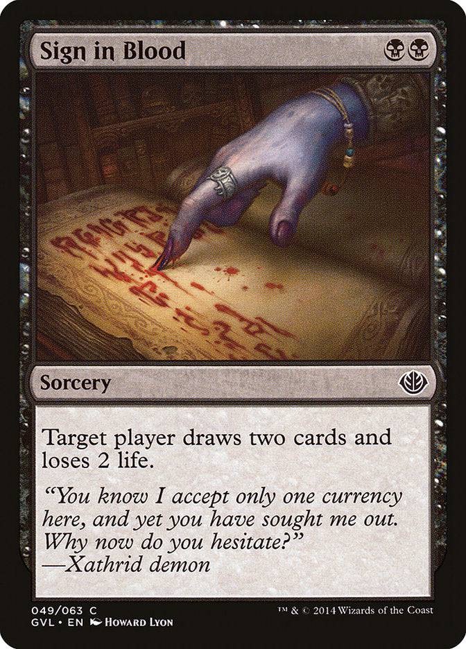 Sign in Blood (Garruk vs. Liliana) [Duel Decks Anthology] - Destination Retro