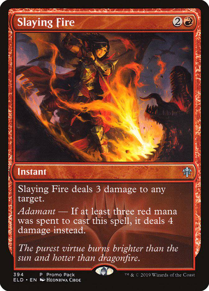Slaying Fire (Promo Pack) [Throne of Eldraine Promos] - Destination Retro