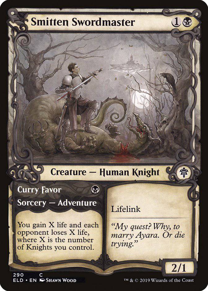 Smitten Swordmaster // Curry Favor (Showcase) [Throne of Eldraine] - Destination Retro