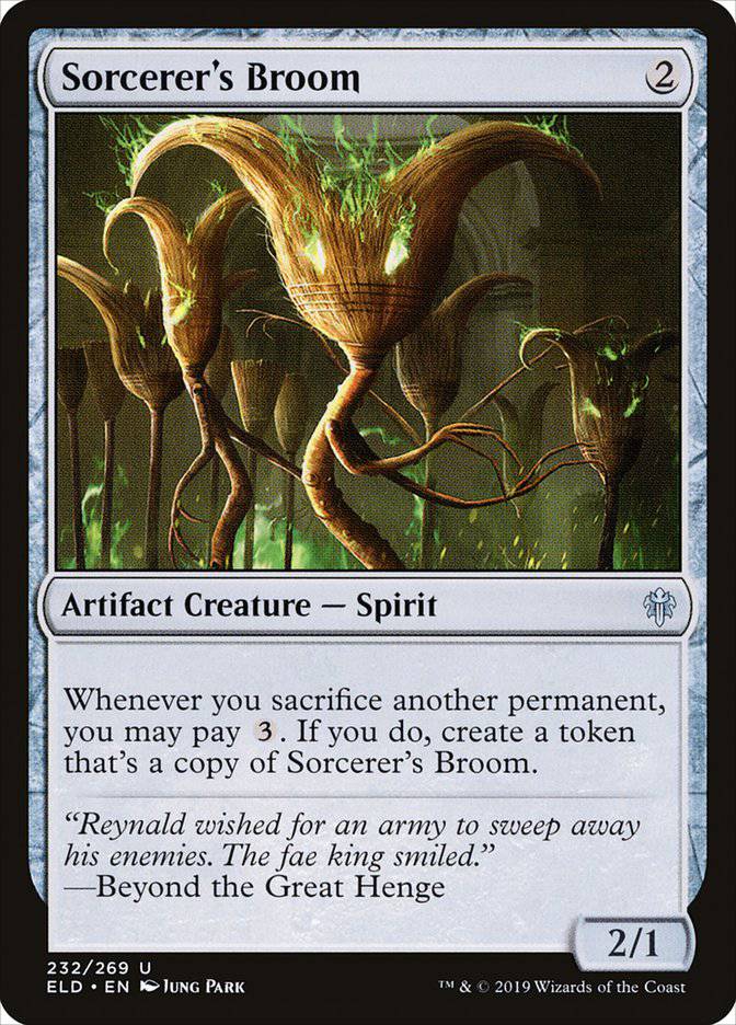 Sorcerer's Broom [Throne of Eldraine] - Destination Retro