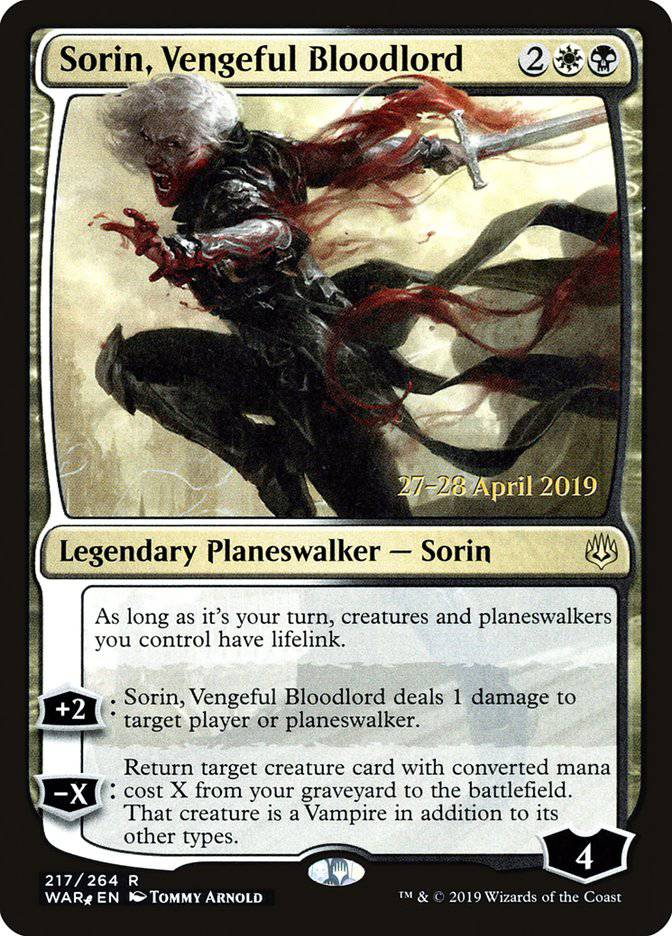 Sorin, Vengeful Bloodlord  [War of the Spark Prerelease Promos] - Destination Retro