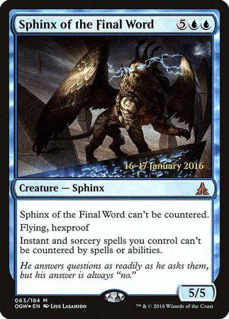 Sphinx of the Final Word [Oath of the Gatewatch Promos] - Destination Retro