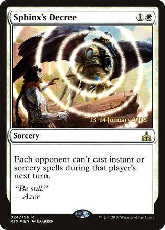 Sphinx's Decree [Rivals of Ixalan Promos] - Destination Retro