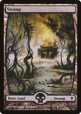 Swamp (240) - Full Art [Zendikar] - Destination Retro