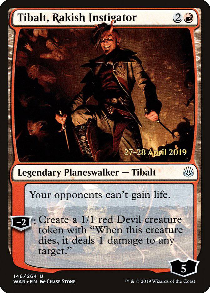 Tibalt, Rakish Instigator  [War of the Spark Prerelease Promos] - Destination Retro