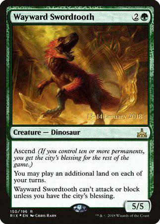 Wayward Swordtooth [Rivals of Ixalan Promos] - Destination Retro