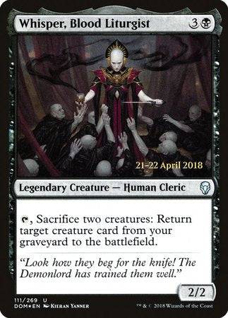 Whisper, Blood Liturgist [Dominaria Promos] - Destination Retro