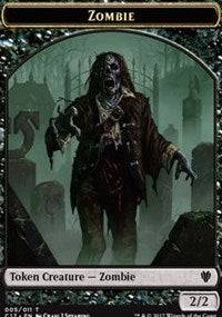Zombie (005) // Gold (010) Double-sided Token [Commander 2017 Tokens] - Destination Retro