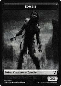 Zombie (010) // Zombie (011) Double-sided Token [Commander 2019 Tokens] - Destination Retro