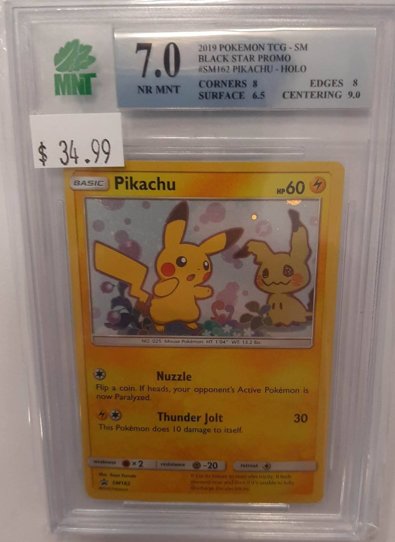 MNT - 7.0 - Pikachu - Holo Black Star Promo - Pokemon TCG Sun & Moon Series - Destination Retro