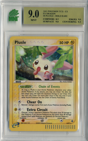 MNT - 9.0 - Plusle - Holo Rare - Ex Dragon - Destination Retro