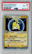 PSA - NM-MT 8 - RAICHU-EX-HOLO - EX SANDSTORM - Destination Retro