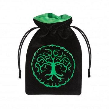 SUPPLIES - DICE BAG - FOREST BLACK/GREEN VELOUR - Destination Retro