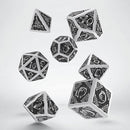 SUPPLIES - DICE - CELTIC 3D REVISED BLACK AND WHITE DICE SET - Destination Retro