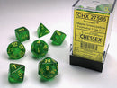 SUPPLIES - DICE - BOREALIS 7-DIE SET MAPLE GREEN/YELLOW - Destination Retro