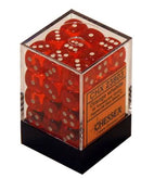 SUPPLIES - DICE - TRANSLUCENT 36D6 ORANGE/WHITE 12MM - Destination Retro