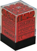 SUPPLIES - DICE - OPAQUE 36D6 RED/BLACK 12MM - Destination Retro
