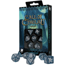 SUPPLIES - DICE - CALL OF CTHULHU ABYSSAL AND WHITE DICE SET - Destination Retro