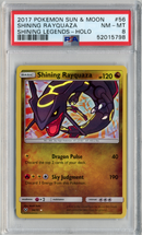 PSA - NM-MT 8 - SHINING RAYQUAZA - SUN & MOON SHINING LEGENDS - Destination Retro