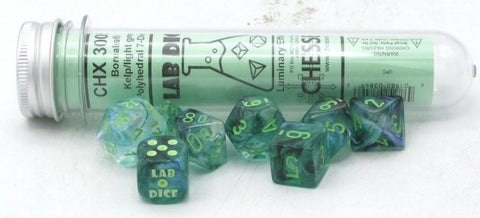 SUPPLIES - DICE - CHX 30054 - BOREALIS KELP/LIGHT GREEN LUMINARY EFFECT LAB DICE - Destination Retro