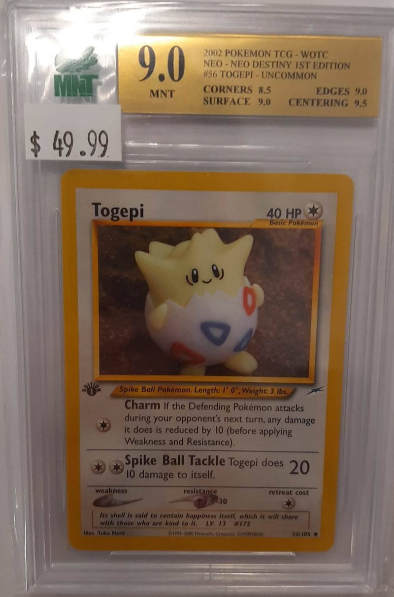 MNT - 9.0 - Togepi - Uncommon Neo Destiny 1st Edition - Pokemon TCG - Wizards of the Coast Neo Series - Destination Retro