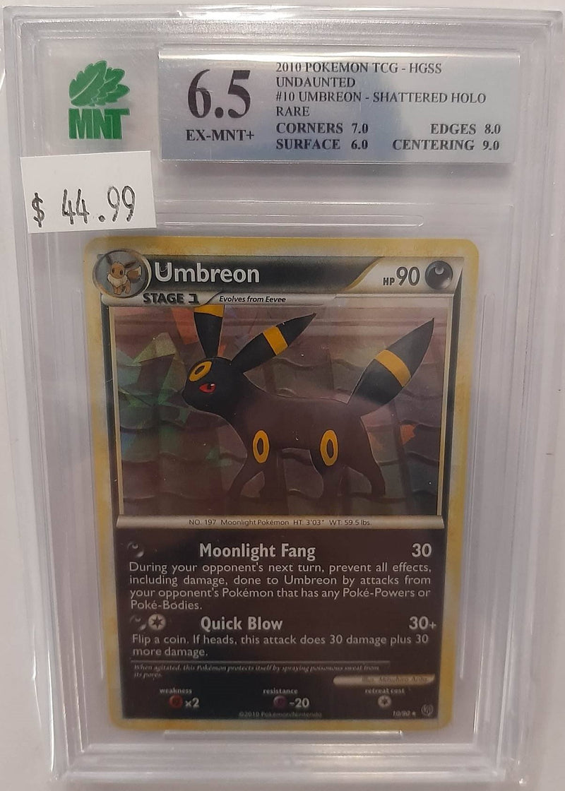 MNT - 6.5 - Umbreon - Shattered Holo Rare Undaunted - Pokemon TCG HeartGold & SoulSilver Series - Destination Retro
