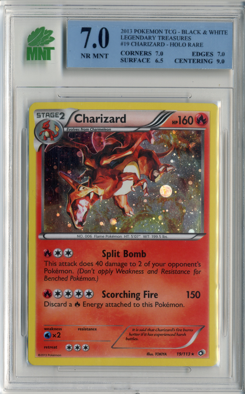 MNT - 7.0 - Charizard - Holo Rare - Legendary Treasures - Destination Retro